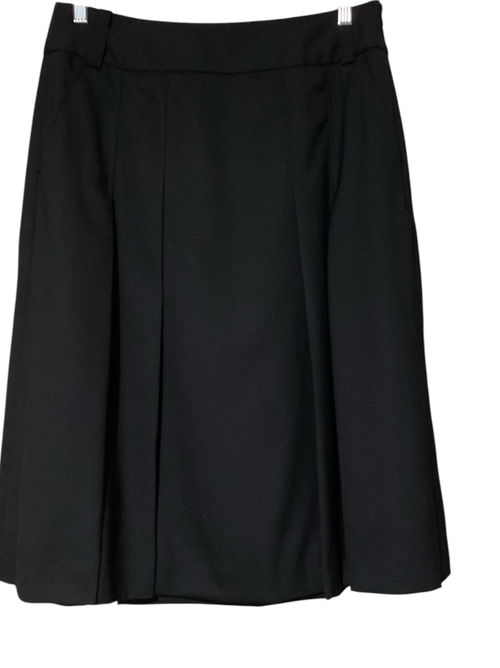 Elie Tahari Black Virgin Wool A-Line Skirt NEW
